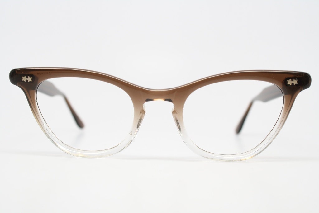vintage Cat eye glasses Brown fades cat eye frames NOS