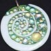 Sparkly Spiral Pendant, Fused GlassNecklace, Dichroic Jewelry, Silver, Signed Original