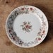 Small Antique Ironstone Dessert Plate with Brown Floral Transferware