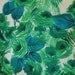 Vintage 1950's Dress Green Silk Floral Print Cocktail Party Mad Men Wiggle Dress