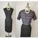 50's Wiggle Dress Set // Vintage 1950's Black Hourglass Cocktail Party Secretary Wiggle Dress Jacket Ensemble M