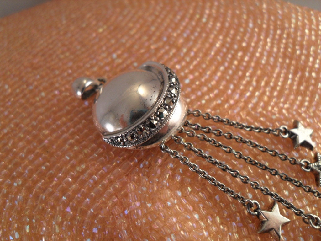 Holiday Sale Moon and Stars Sterling Silver Pendant, 925 Silver Pendant, New Listing Silver
