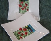 Plates Poppy Home Majolica White Colorful Decoration Set of 2 Plates