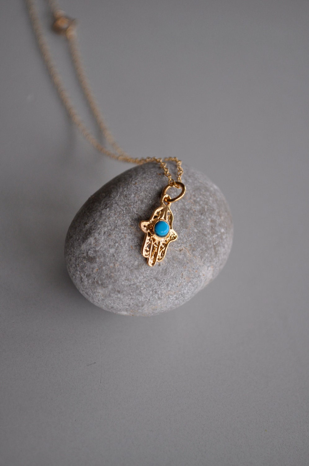 Evil Eye Hamsa Necklace Turquoise Gemstone