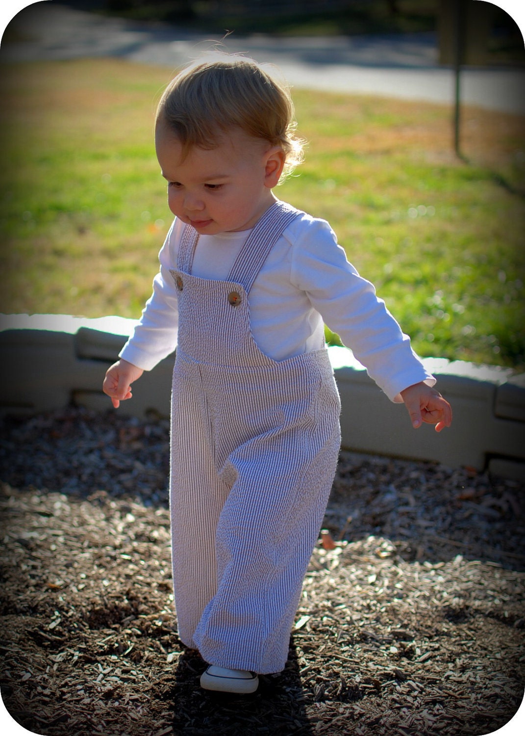 Milk Chocolate Seersucker Stripe - A Good Day OVERALLs