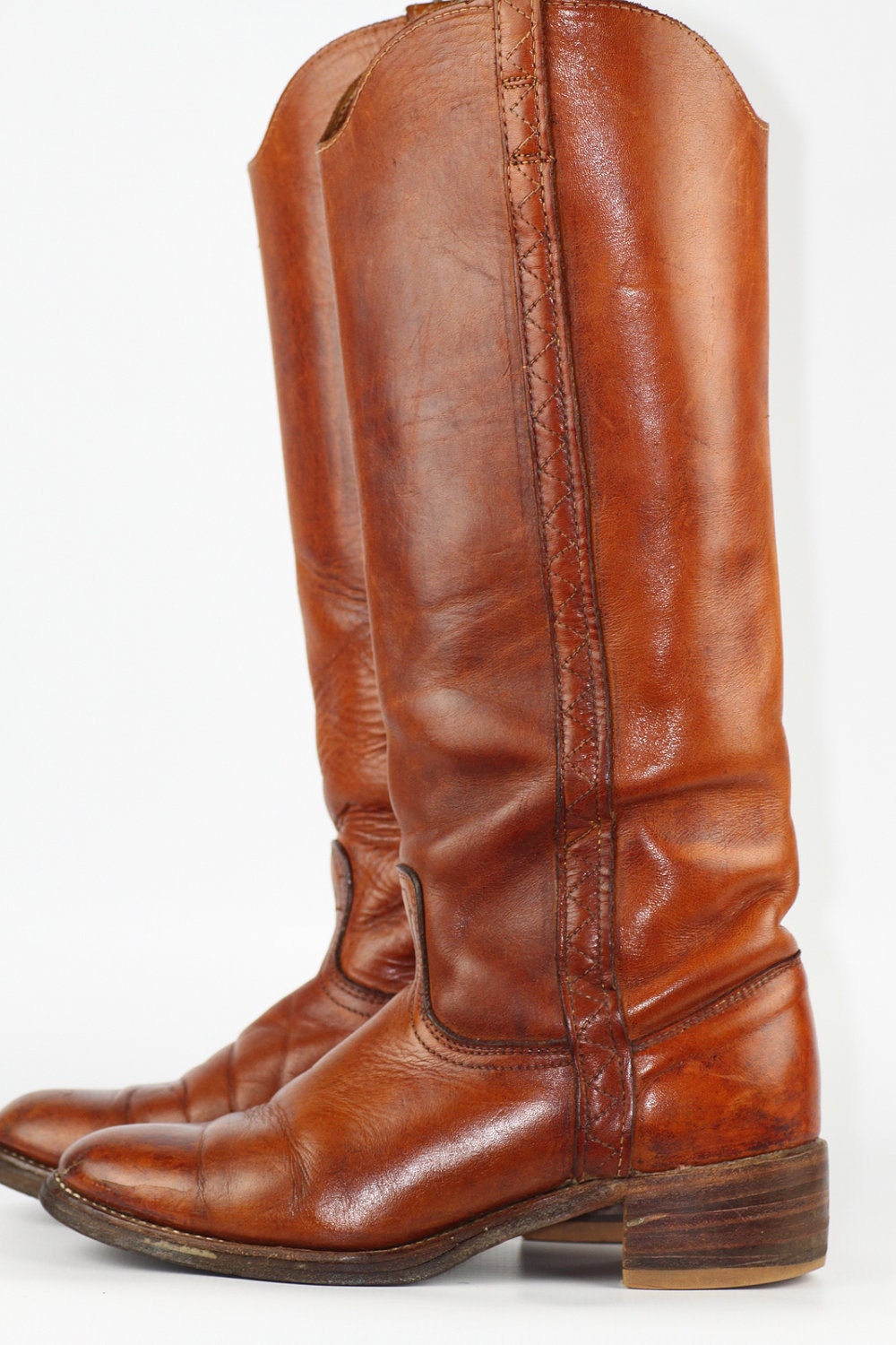 Tall Beautiful Acme leather campus riding boots 8 M, NICE