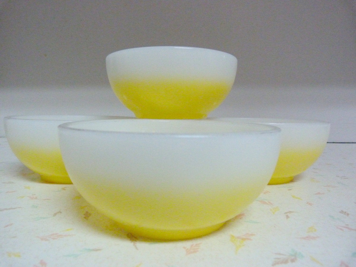 Vintage Fire King Sunny Yellow Bowl set of 4