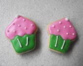 Mini party cupcake sugar cookies, birthday cupcake cookies - 3 dozen