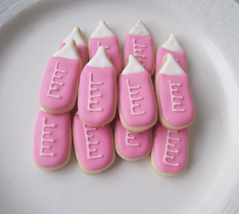 Girl Baby Sugar Cookies, baby bottle sugar cookies - 3 dozen