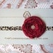 Leopard print headband with red flower - fits newborn infant baby teen through adults