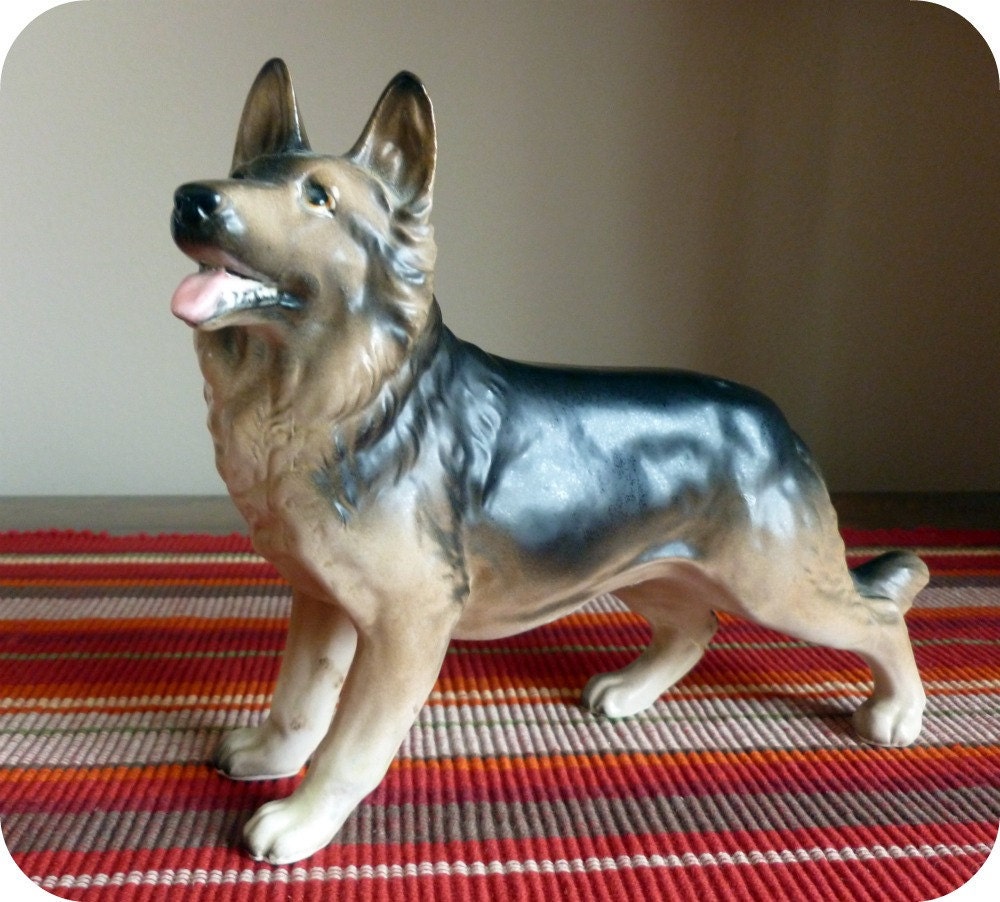 ceramic german shepherd figurine