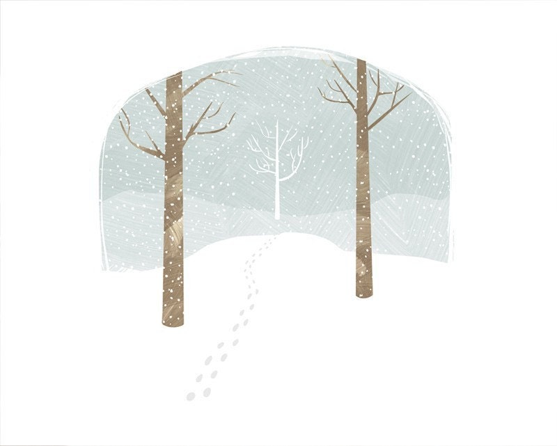 Winter Bell Jar - 5 x 7 Art Illustration Print