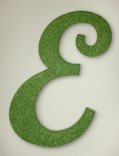 GREEN GLITTER Children's or Wedding Day Custom Wall Letters