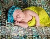 Hand Knit Newborn Posing Fabric, Large Baby Blanket Backdrop Material, Choose Colors
