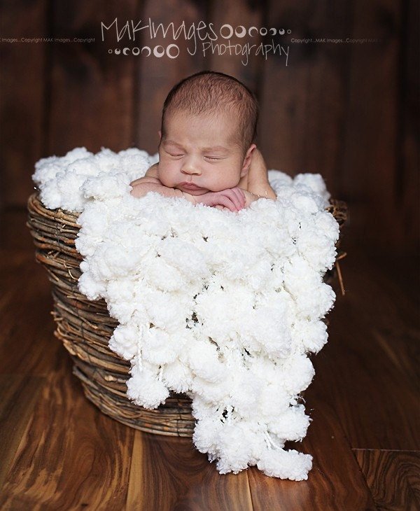 Photo Prop Popcorn Baby Blanket Texture Rug 'Marshmallow' Infant Newborn Photography Prop