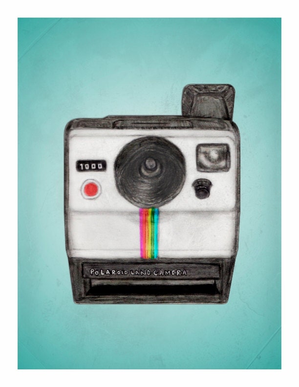 Polaroid Memories - vintage camera illustration - a favorite things print