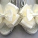 Ivory ShOe CliPs Satin and Organza Wedding Bridal Pinup Burlesque Peony Bows 4 Shoes by Seriously Sassy