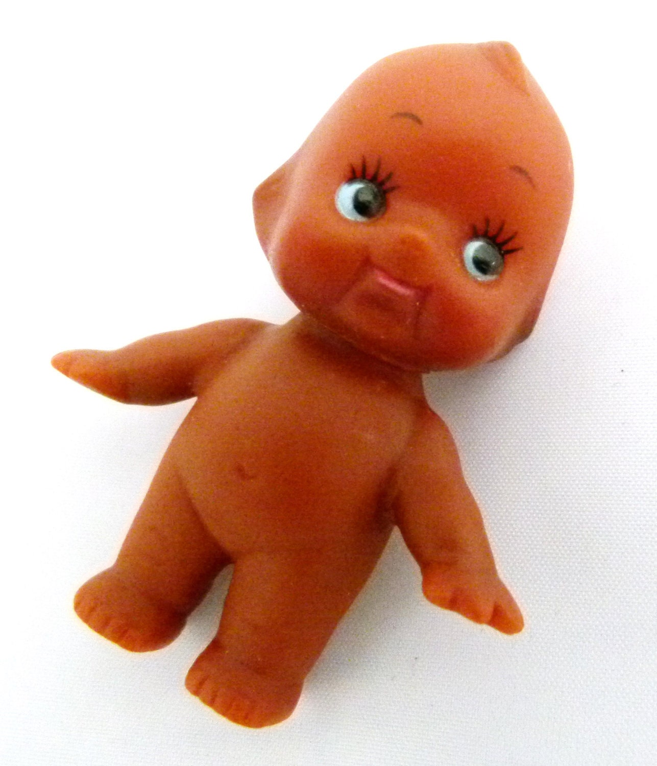 Items similar to Kewpie Doll Black Asian Vintage Style Baby Vinyl 5cm