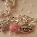 SALE Tea Charm Bracelet, Afternoon Tea in the Rose Garden