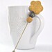 Mustard yellow flower hat pin brooch
