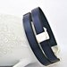 Navy blue double wrapped bracelet with zamak clasp and interpieces