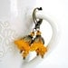 Orange bell flowers brass vintage style earrings