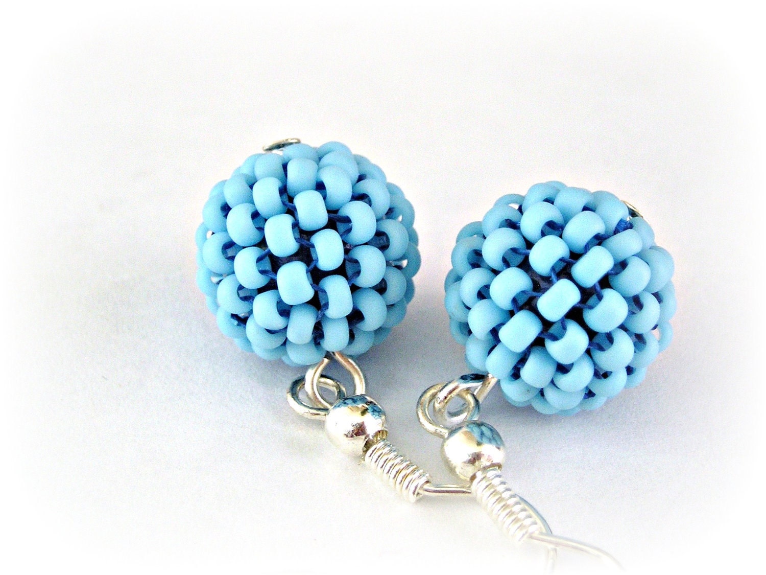 Cockatoo blue - Beaded beads earrings