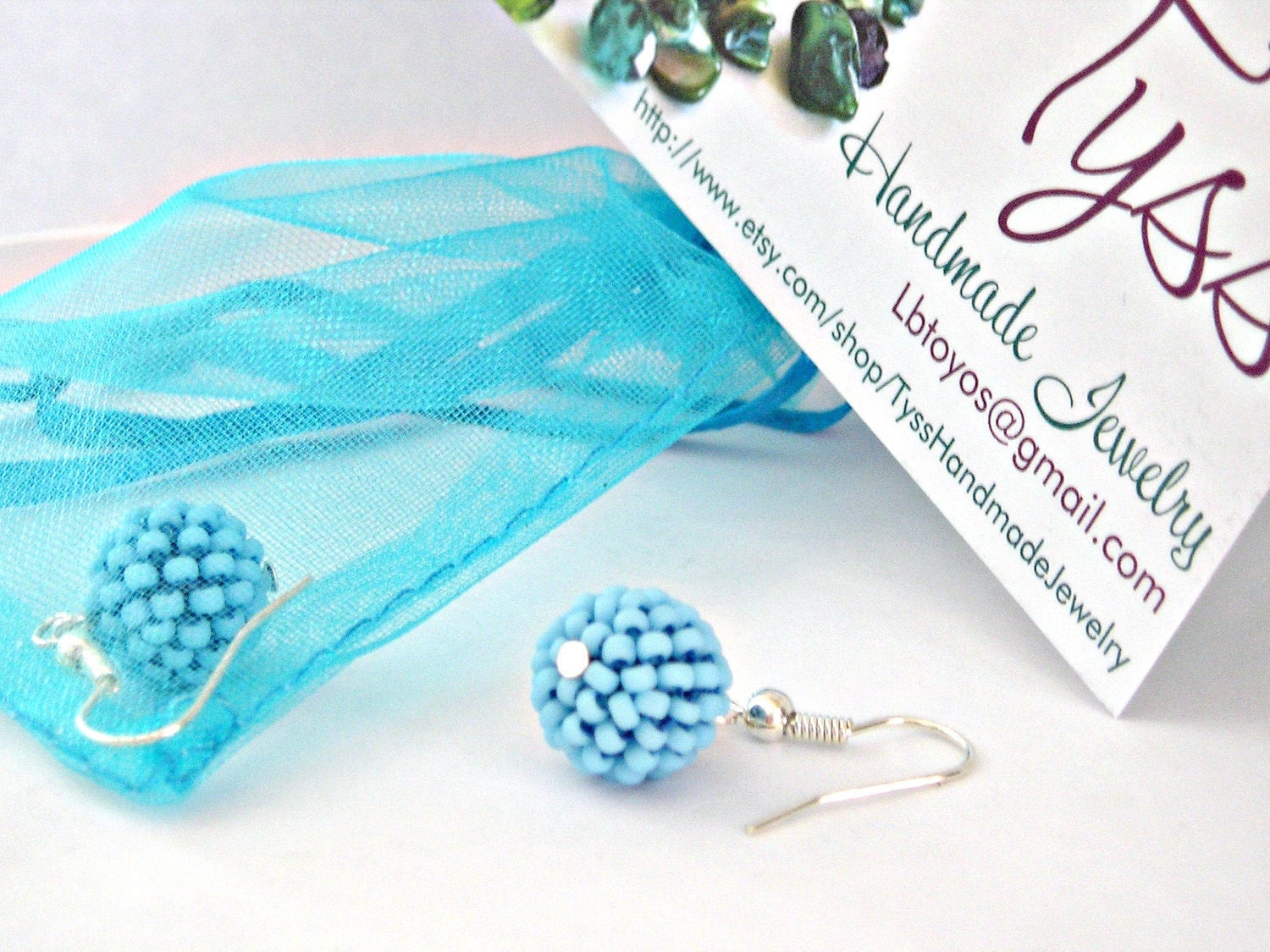 Cockatoo blue - Beaded beads earrings