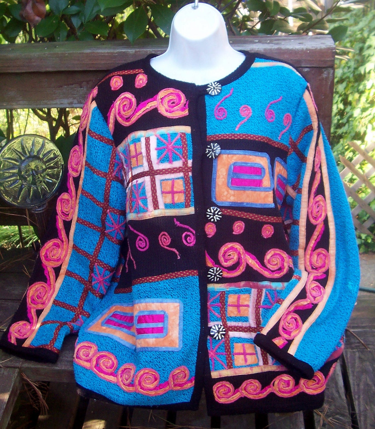 ALPINE FOLKLORE COLLAGE Cardigan Sweater