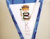 Custom fabric Boy Bunting, Personalized Garland, Banner - 3-4 flags, Birthday Party, Children's Room, Nursery,  Baby Shower