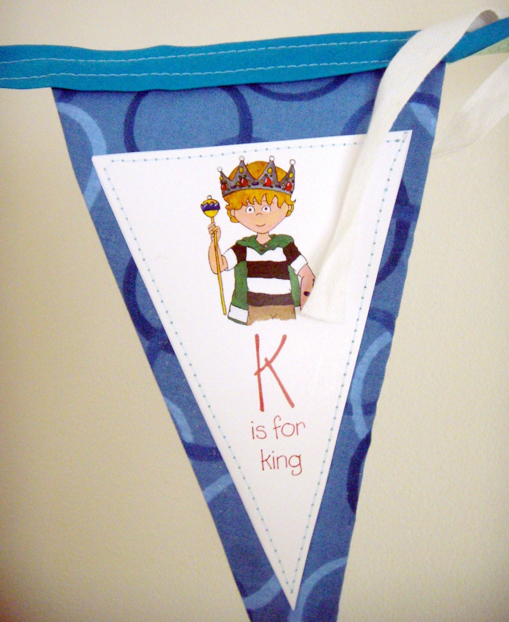 Custom fabric Boy Bunting, Personalized Garland, Banner - 3-4 flags, Birthday Party, Children's Room, Nursery, Baby Shower