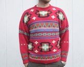 Vintage Brooks Brothers Native Print Sweater Mens Small