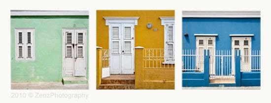 Mint Green house photograph, home front door, urban street scene, Caribbean, Travel photography, wall art photo print,