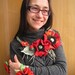 A felt necklace "Poppies"