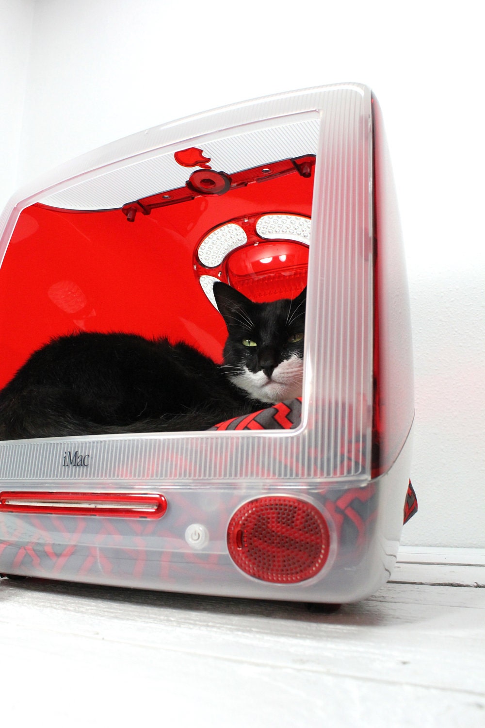 Upcycled Apple Computer Pet Bed - iMac - "Think different"