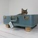 Upcycled Suitcase Pet Bed in Blue