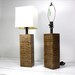 CUSTOM LISTING for Stephanie Set of Tall Modern Square Wood Table Lamp-Medium Walnut