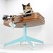 Upcycled Suitcase Pet Bed - Pedestal Base - Teal, Brown and Argyle - Mod
