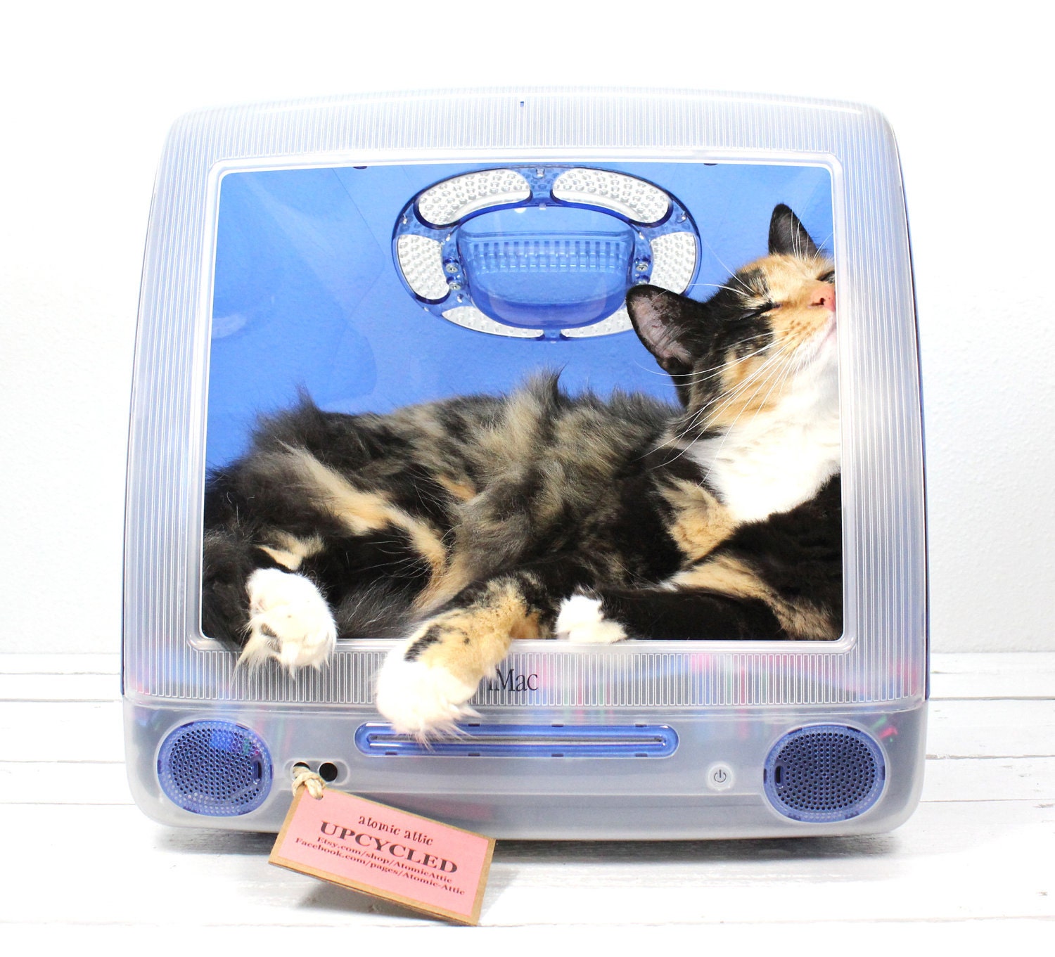 FREE SHIPPING - Upcycled Apple Computer Pet Bed - iMac - "Think different"