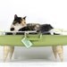 Upcycled Green Samsonite Suitcase Pet Bed - Handmade Plywood Legs