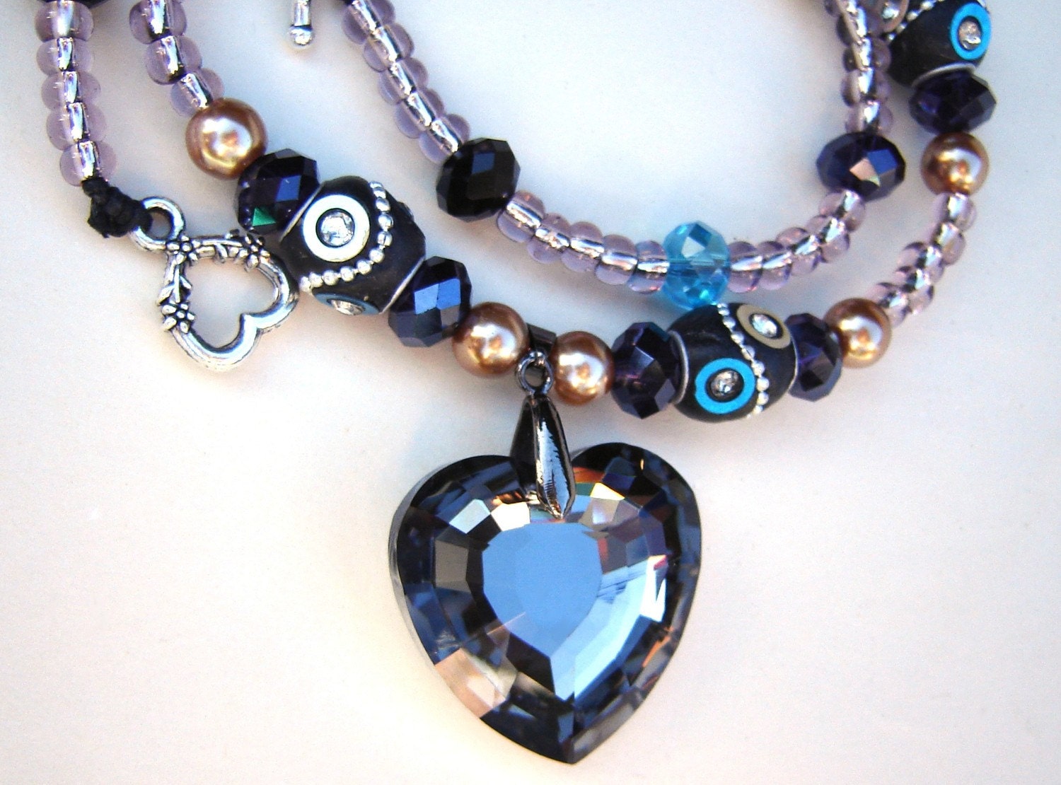 Black Russian Heart Pendant Necklace