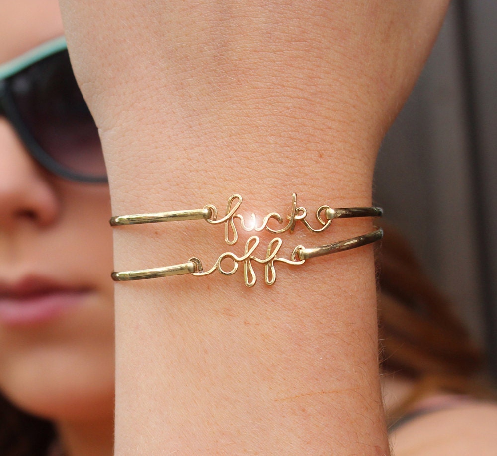 Double Gold Filled "f-ck off" Bracelets