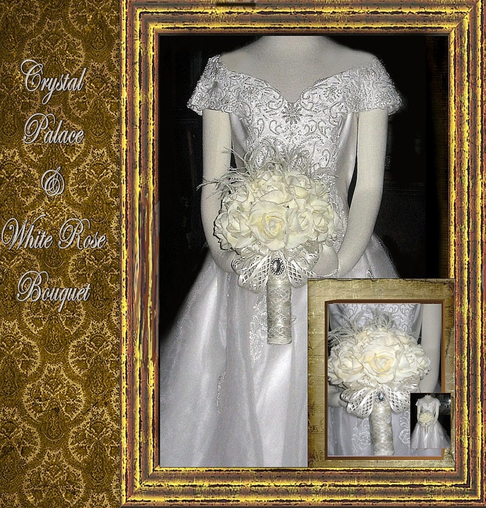 Crystal Palace White Rose Bouquet
