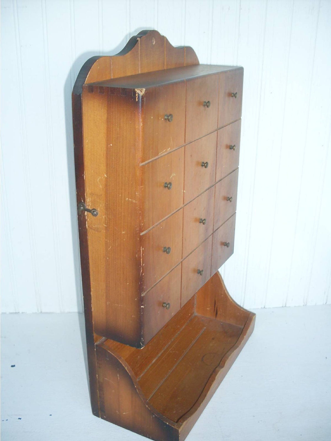 Vintage Wall Mounted Cutlery Cabinet