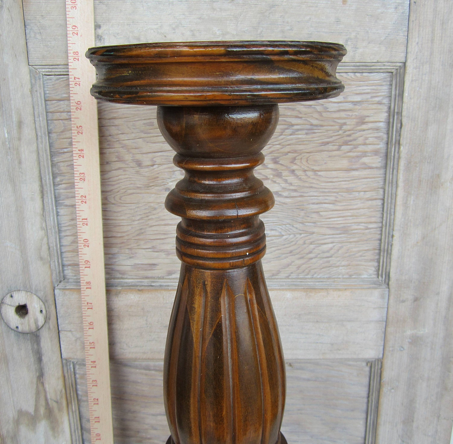 Vintage Wooden Plant Stand Or Candle Holder Very by thejunkman