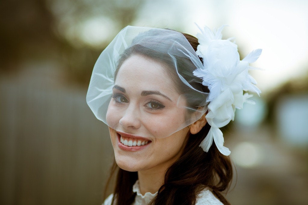 Bridal Veil, Tulle Bandeau, Birdcage Veil - The Mallory