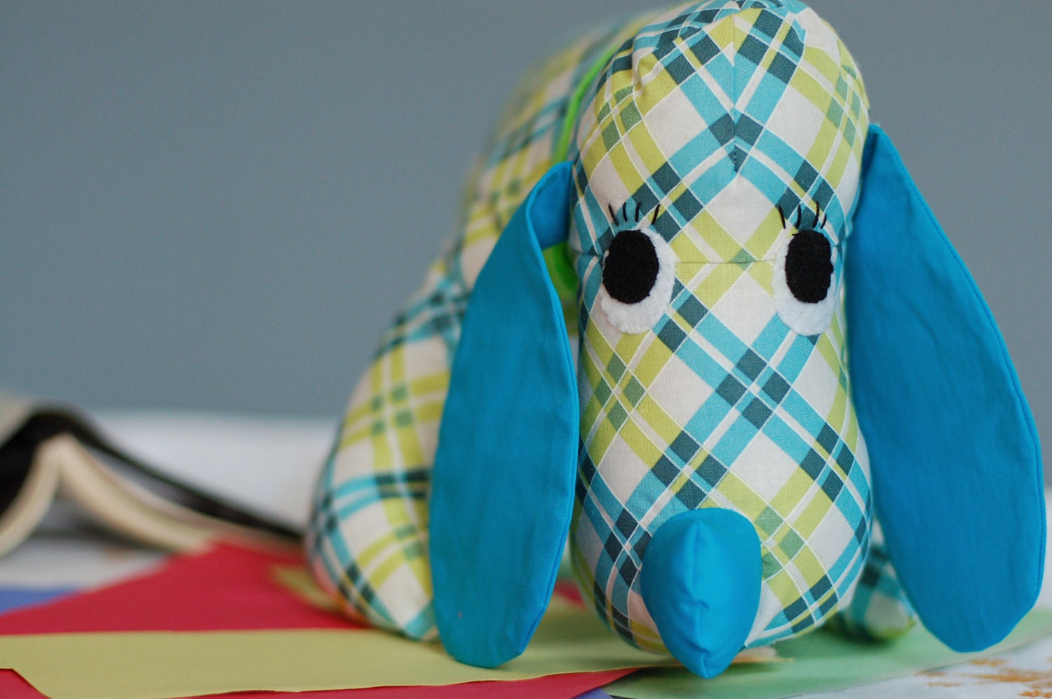 Floppy puppy dog: retro handmade stuffed animal, kids toy