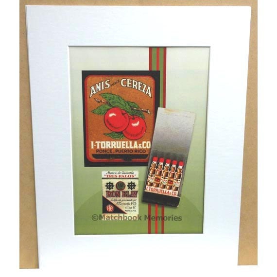 Cherry Anise Syrup - Puerto Rican Vintage Matchbook Print - Kitchen - Gift of wall decor