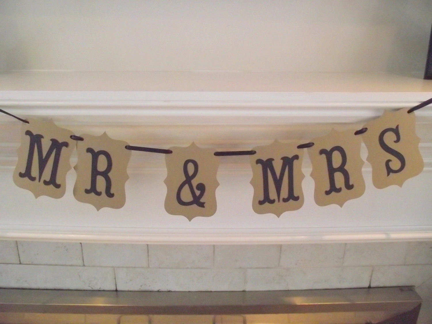 Wedding Banner, Mr & Mrs - photography prop, photo prop, wedding photos, you pick colors, small hand held banner