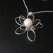Wire Flower Pearl Necklace, Sterling Silver, Bridesmaid Jewelry, Bridesmaid Gifts, Birthday Gift, Wedding Jewelry, Bridesmaid Necklace